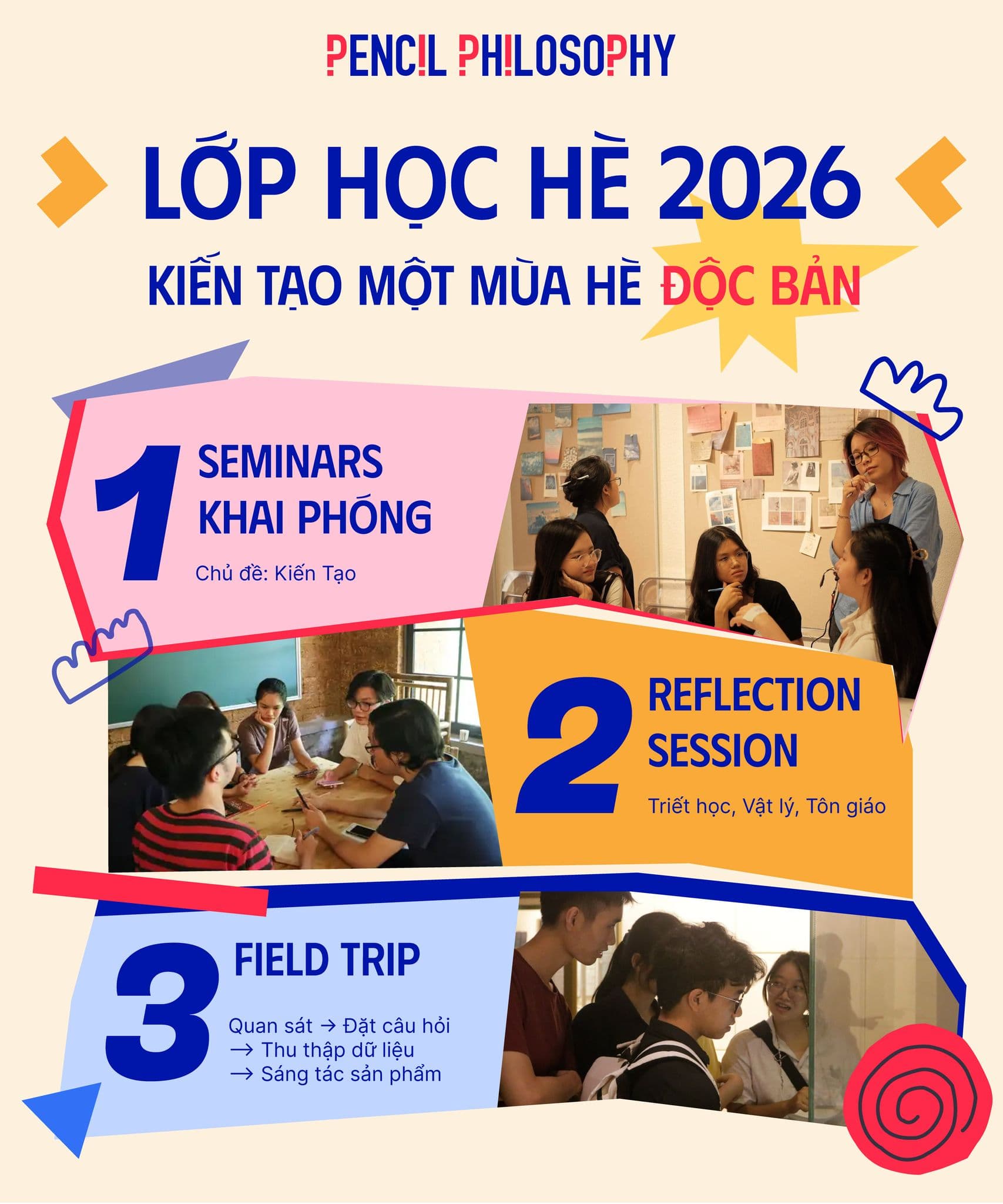 Học viên tham gia các hoạt động tại Lớp học Hè Pencil Philosophy