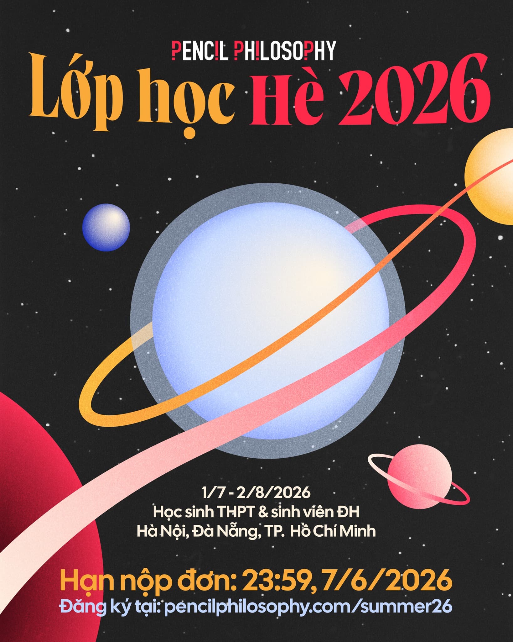 Lớp học Hè Pencil Philosophy 2026 mở đơn tại Hà Nội, Đà Nẵng, và TP. Hồ Chí Minh